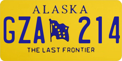 AK license plate GZA214