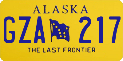 AK license plate GZA217