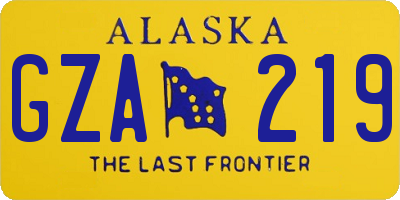 AK license plate GZA219