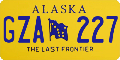 AK license plate GZA227