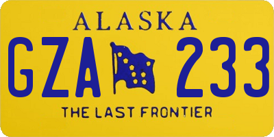 AK license plate GZA233