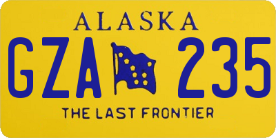 AK license plate GZA235