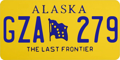 AK license plate GZA279