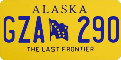 AK license plate GZA290
