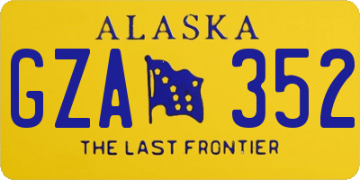 AK license plate GZA352