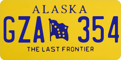 AK license plate GZA354