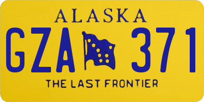 AK license plate GZA371