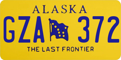 AK license plate GZA372