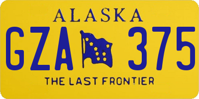 AK license plate GZA375