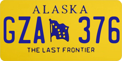 AK license plate GZA376