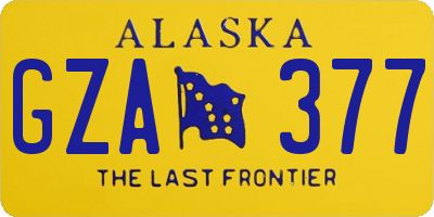 AK license plate GZA377