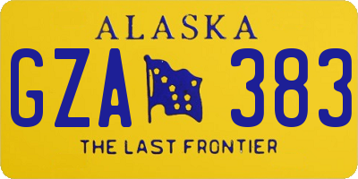 AK license plate GZA383
