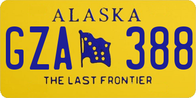 AK license plate GZA388