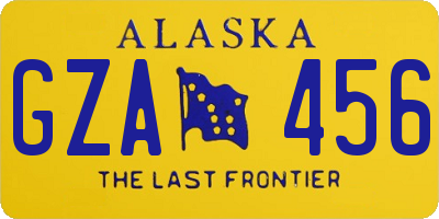 AK license plate GZA456
