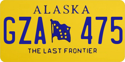 AK license plate GZA475