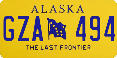 AK license plate GZA494