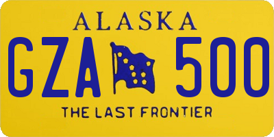 AK license plate GZA500