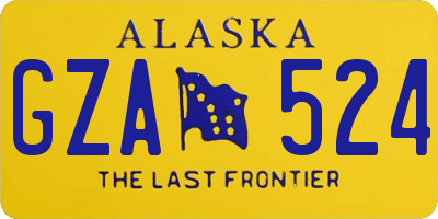 AK license plate GZA524