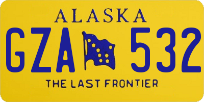 AK license plate GZA532