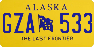 AK license plate GZA533