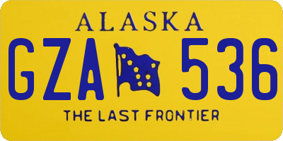AK license plate GZA536