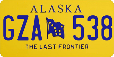 AK license plate GZA538