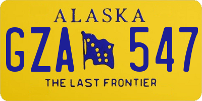 AK license plate GZA547