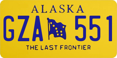AK license plate GZA551