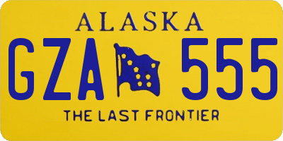 AK license plate GZA555