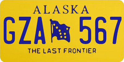 AK license plate GZA567