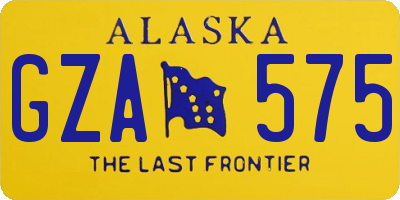 AK license plate GZA575