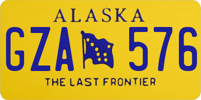 AK license plate GZA576