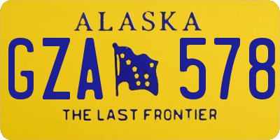 AK license plate GZA578