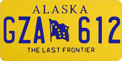 AK license plate GZA612