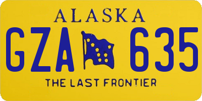 AK license plate GZA635
