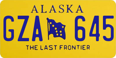 AK license plate GZA645