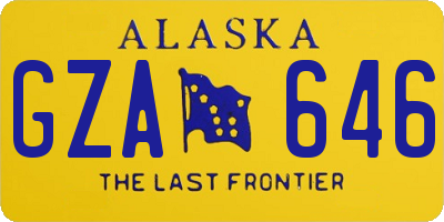 AK license plate GZA646