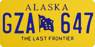 AK license plate GZA647
