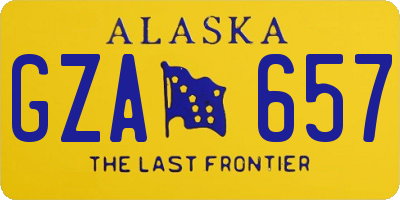 AK license plate GZA657