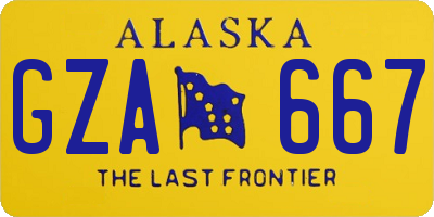 AK license plate GZA667