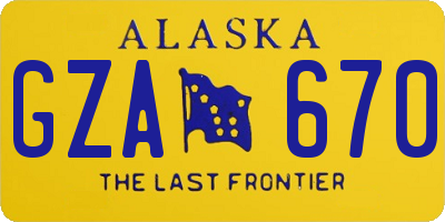 AK license plate GZA670