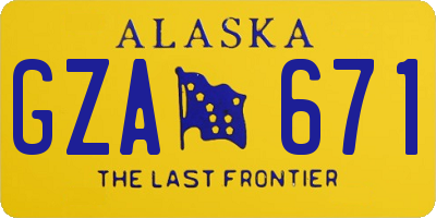 AK license plate GZA671