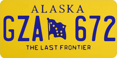 AK license plate GZA672