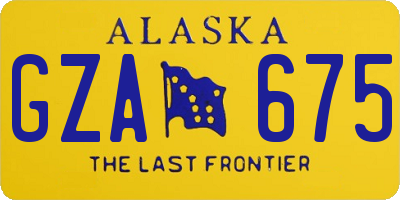 AK license plate GZA675