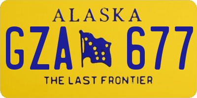 AK license plate GZA677