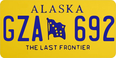 AK license plate GZA692