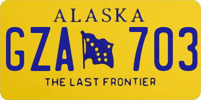 AK license plate GZA703