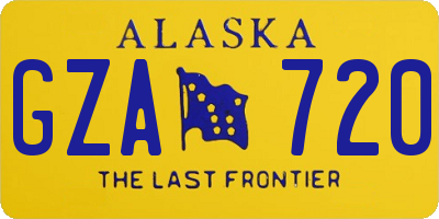 AK license plate GZA720