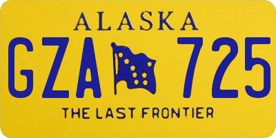 AK license plate GZA725