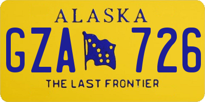 AK license plate GZA726